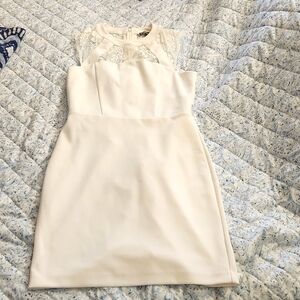 express lace bodycon dress white